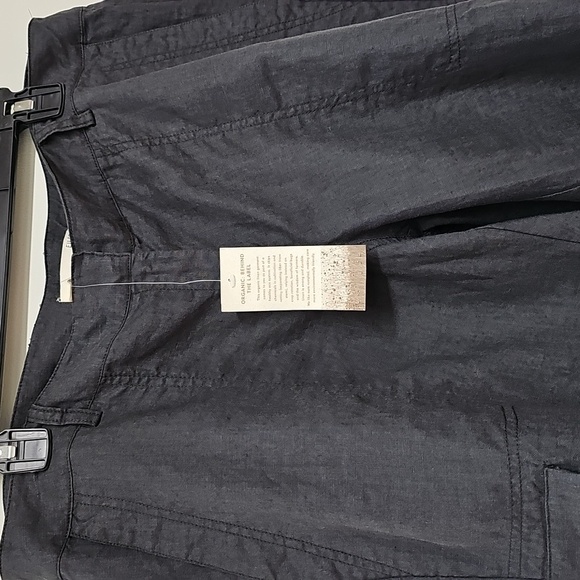 Eileen Fisher Linen Cargo Capri Pant, Graphite, Size 12 - Picture 2 of 12